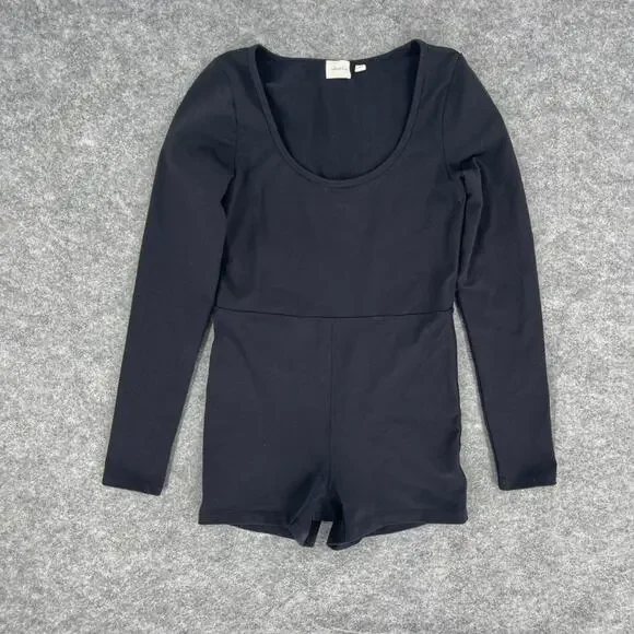 Wilfred Free Romper Black Size Medium Long Sleeve Short Kaz